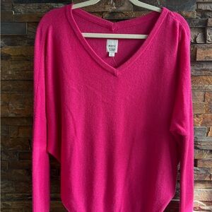 Maeve Bright Pink Cashmere V-Neck